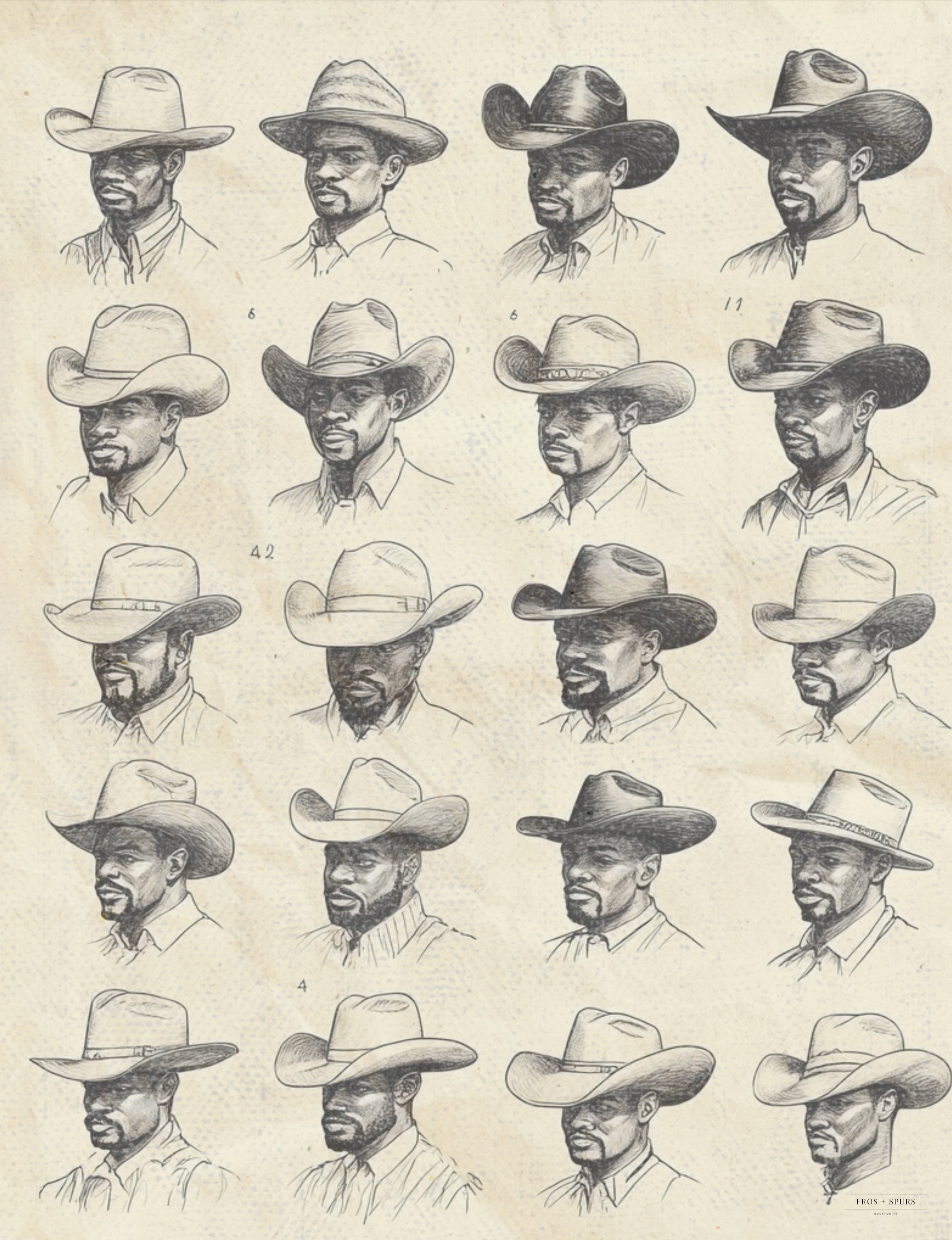 Black Cowboy Print