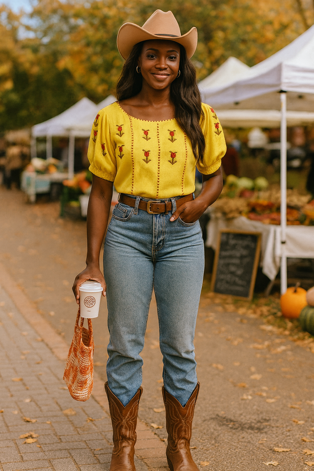Marigold Trail - Puff Sweater Blouse