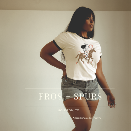 Black Cowgirl Vintage Ringer Tee